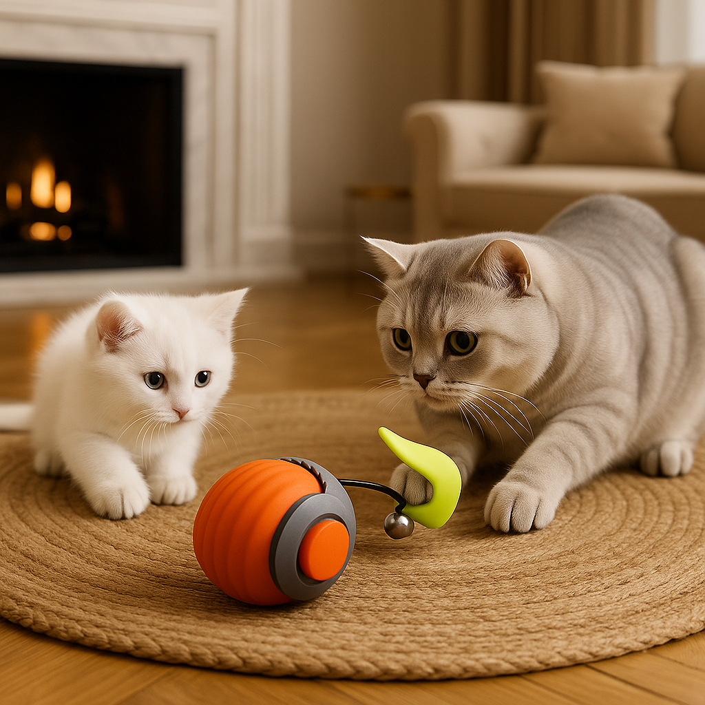 Balle interactive pour chat