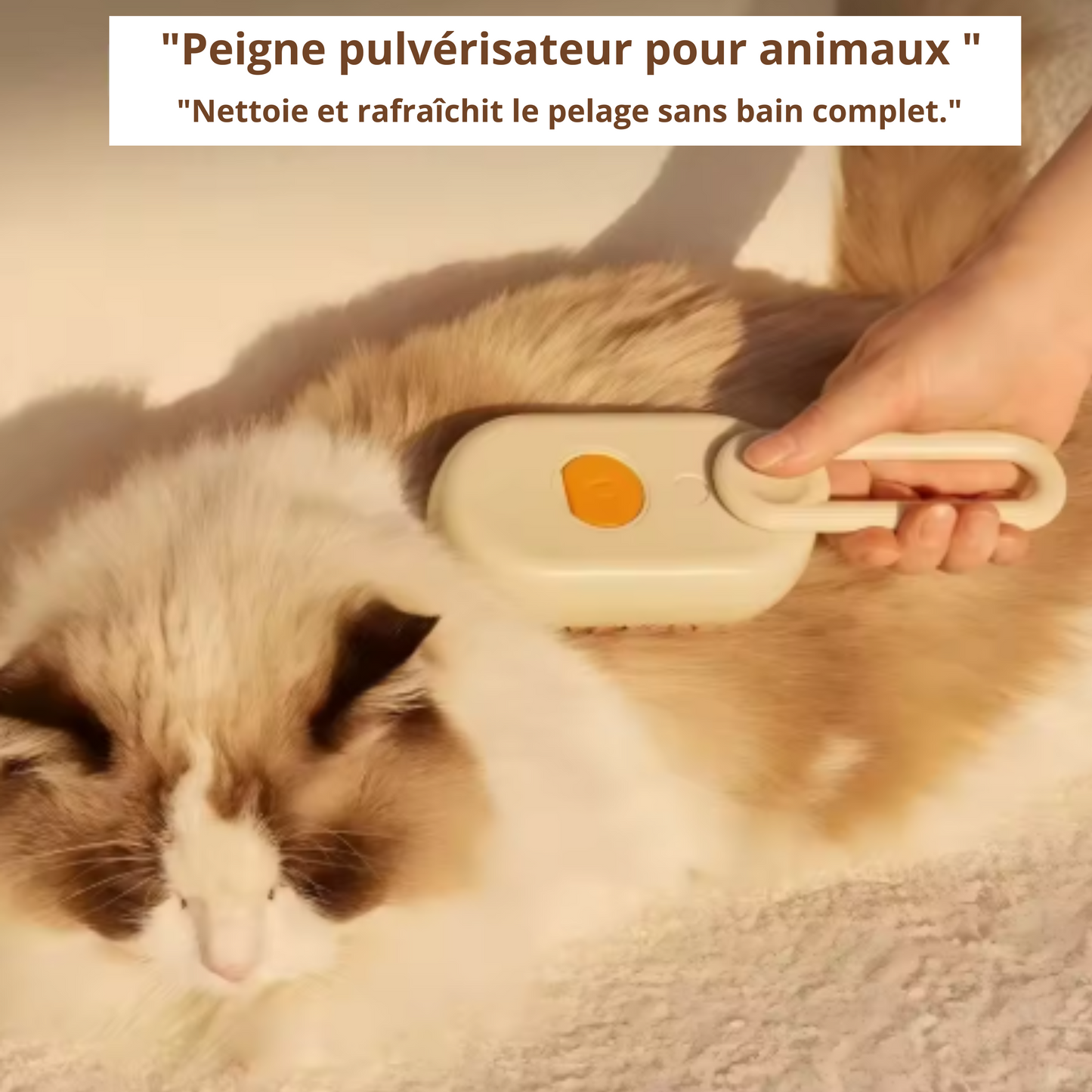 Brosse Spa Brumisante™ – Soin Doux pour Chats