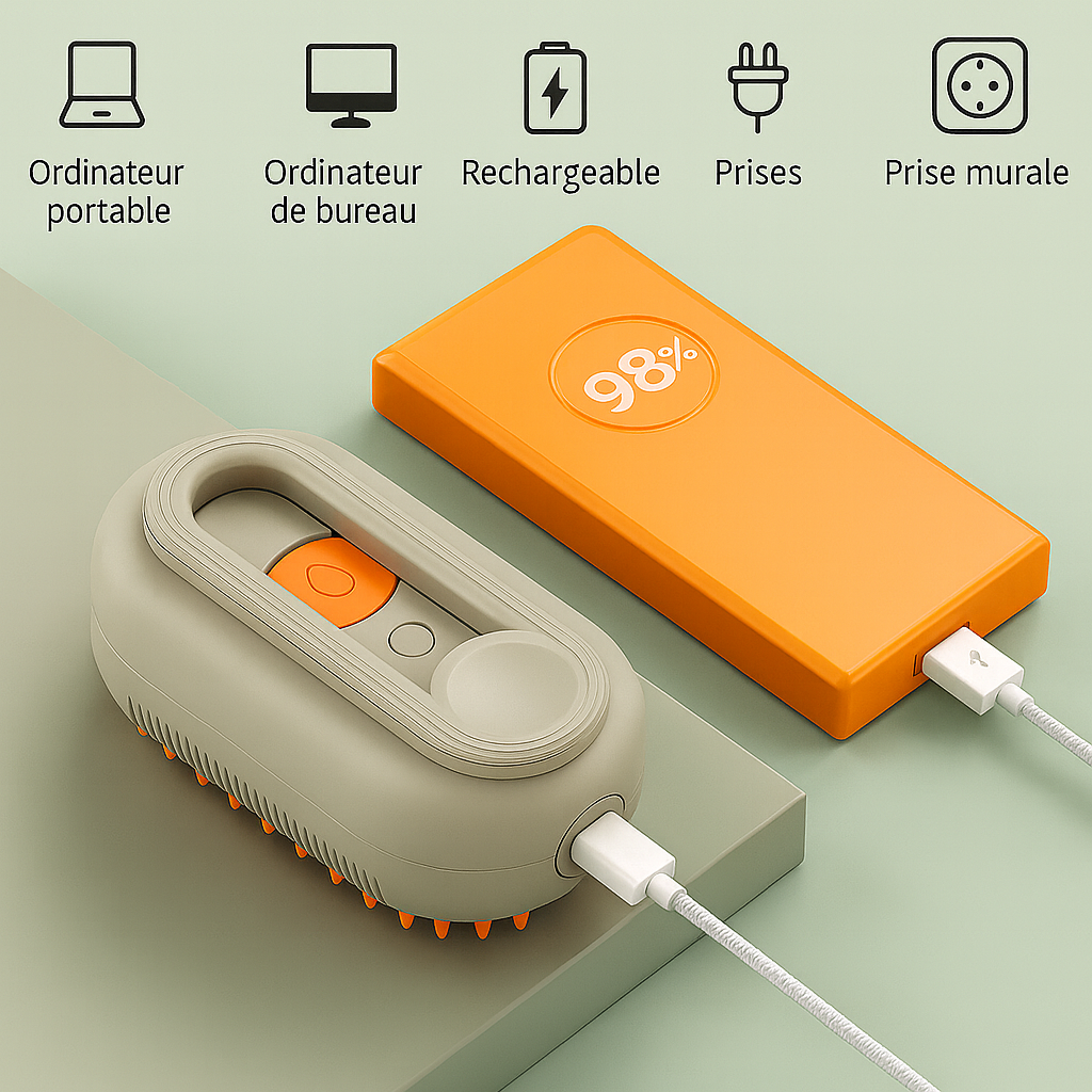 Brosse Spa Brumisante™ – Soin Doux pour Chats