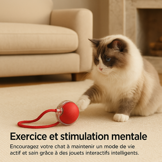Balle de jeu interactive pour chat avec corde