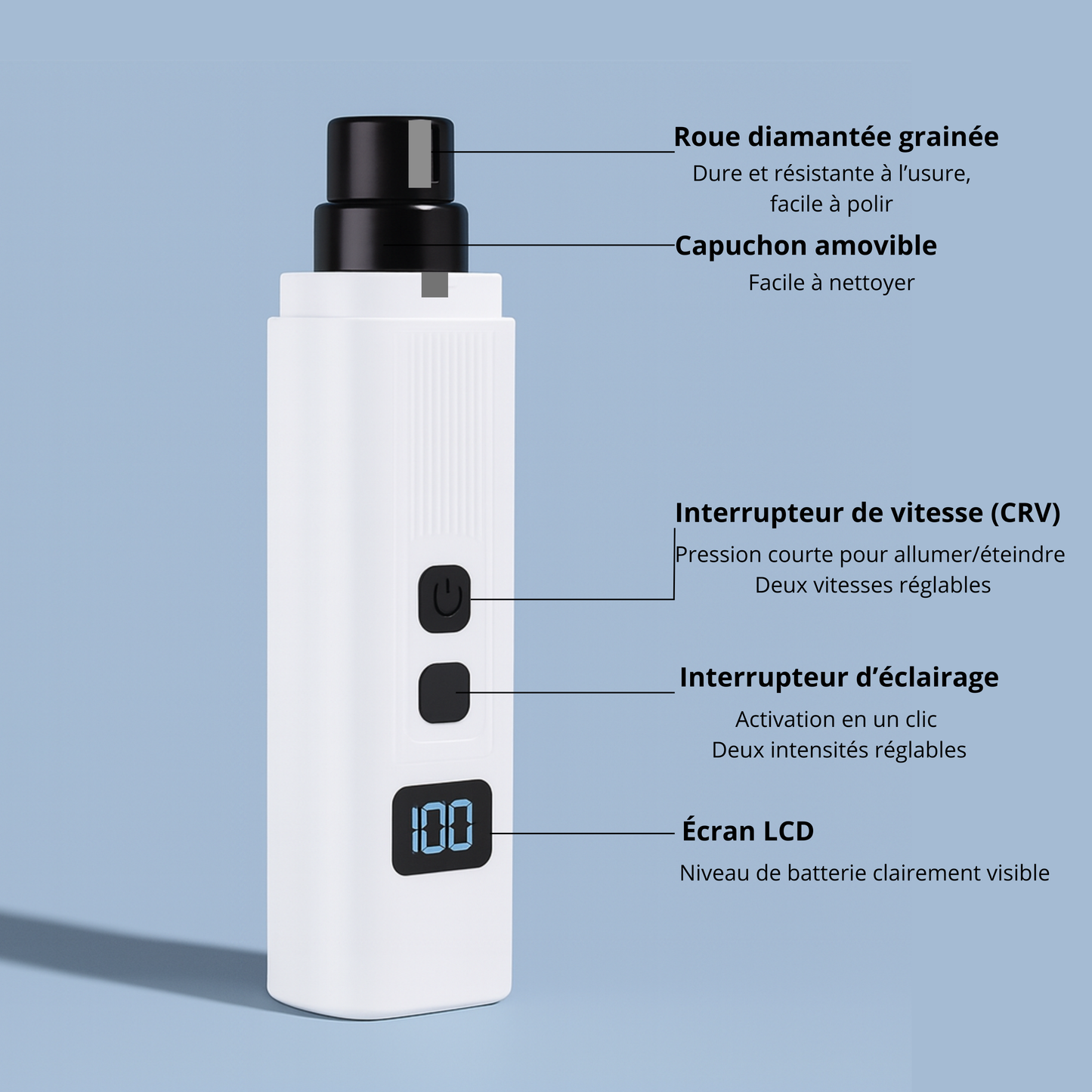 Lime Électrique Rechargeable CatNail™ – Pour des griffes douces et soignées