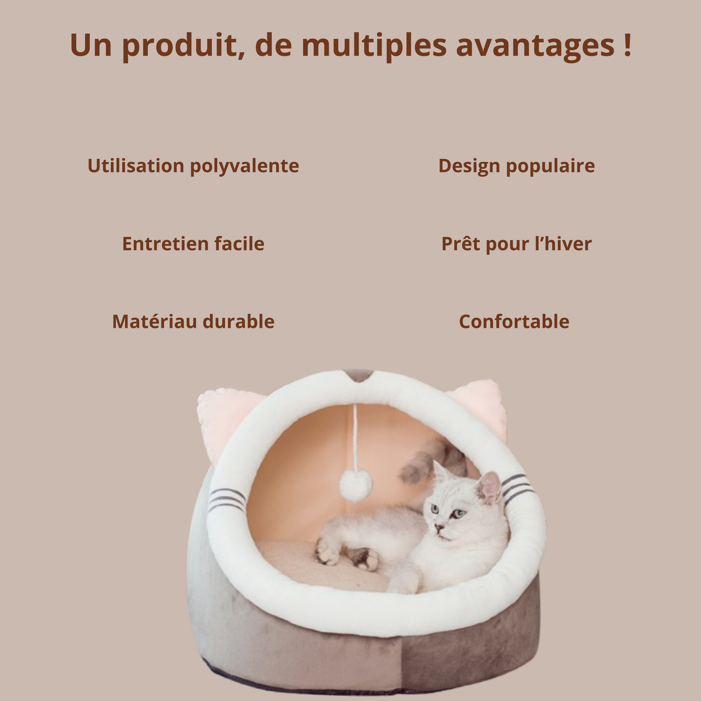 Nid Douillet CosyCat™ – La maison cocon pour votre chat
